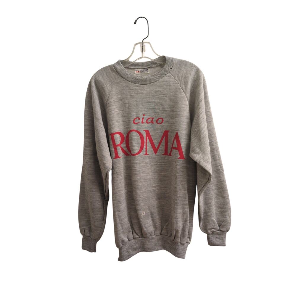 Charming Retro Vintage "Ciao Roma" Cotton Sweatshirt XL